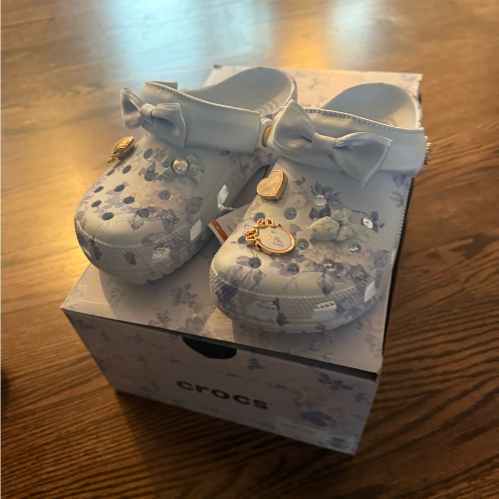 Loveshack fancy x crocs blue